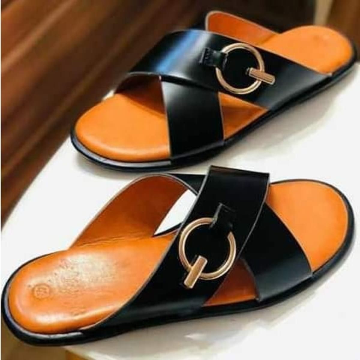 Fashion Front Black Crossed Male Ring Slippers Konga Online Shopping