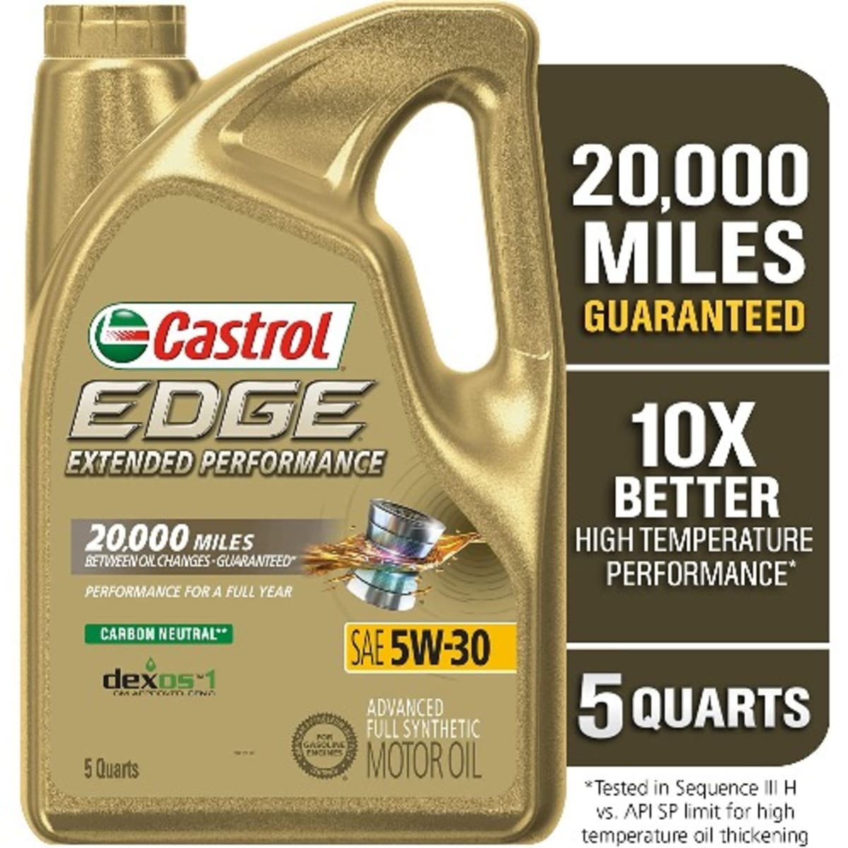 Castrol EDGE 5W-30 Advanced Full Synthetic Motor Oil, 5 Quarts 