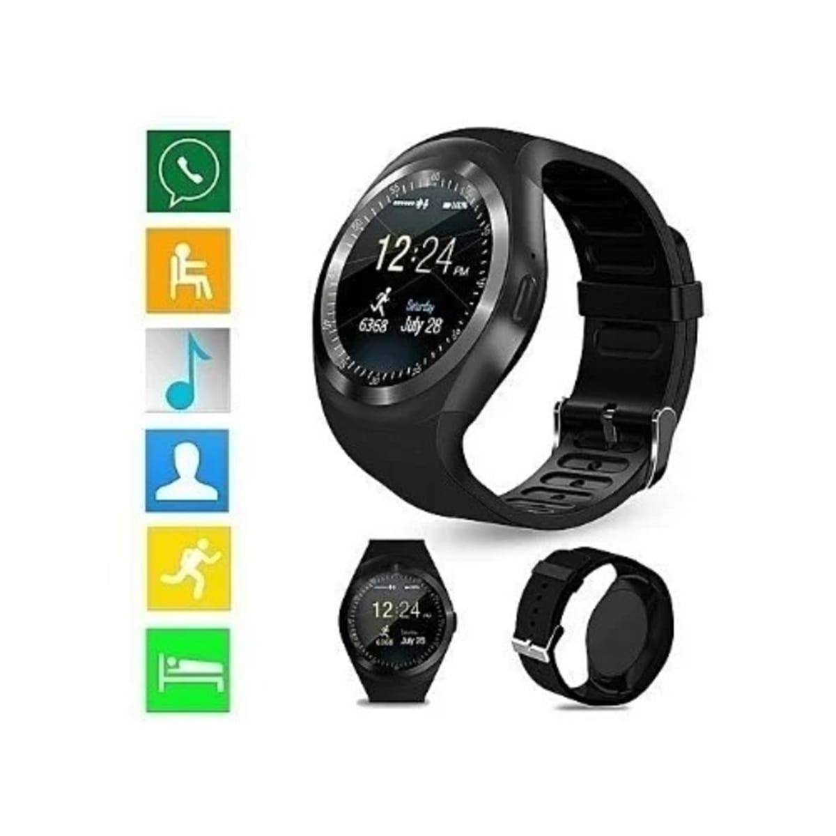 Y1 Smartwatch With Sim Card Memory Card Slot Black