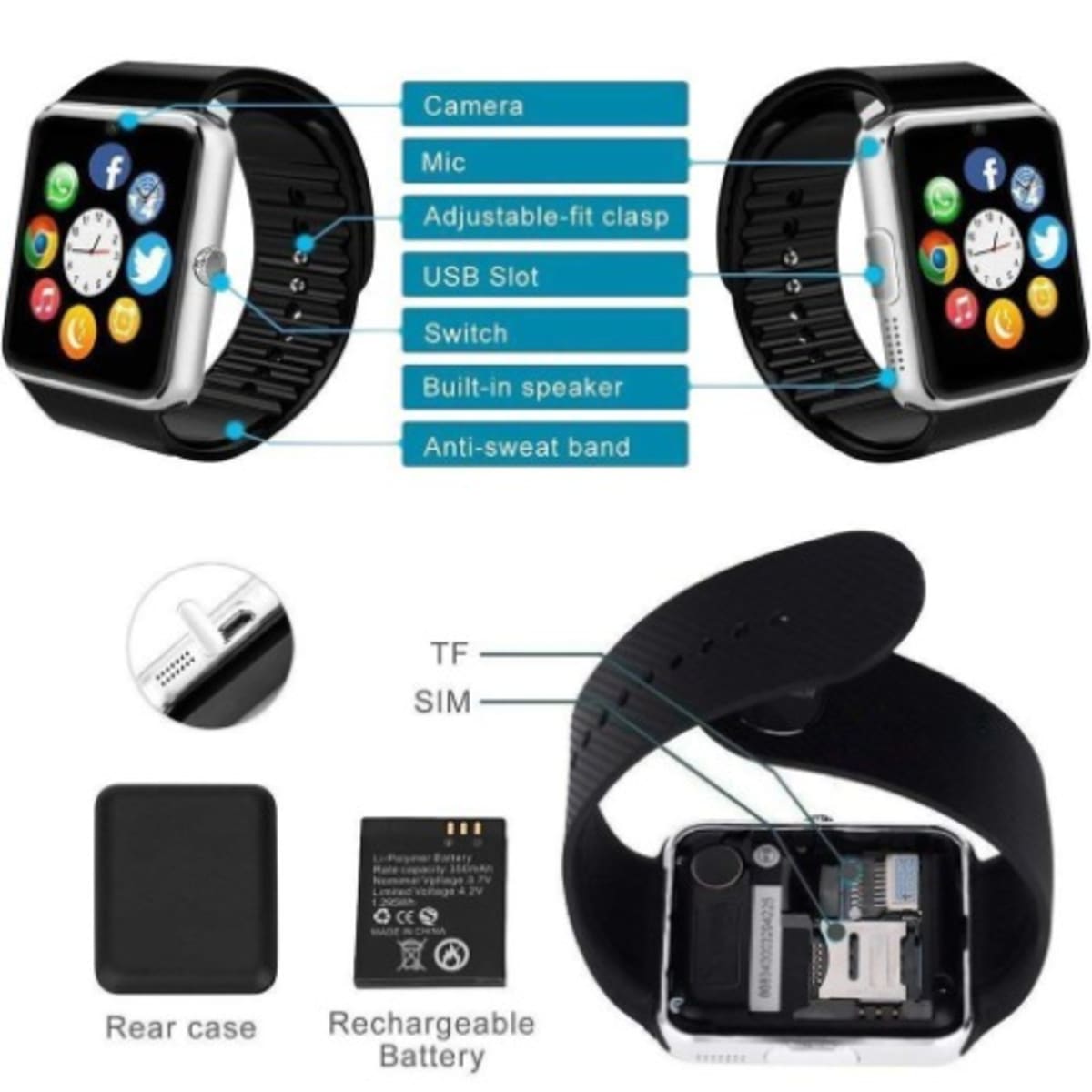 Gt08 clearance smartwatch whatsapp