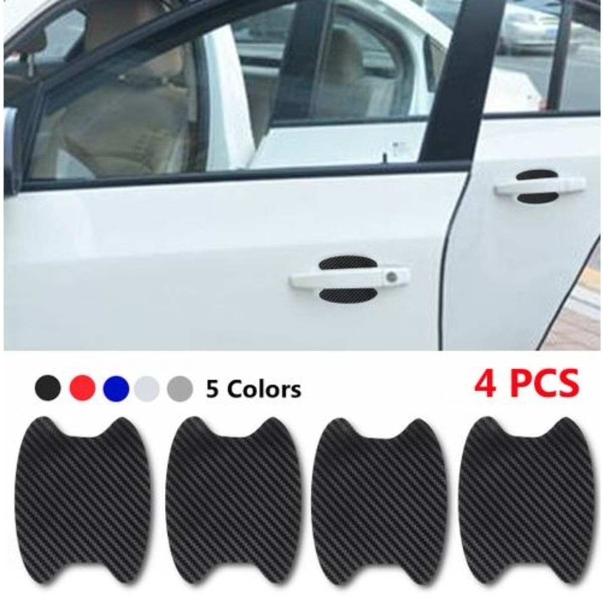 8x Bling Black Car Door Handle Protector Film Anti-Scratch Stickers  Accessories