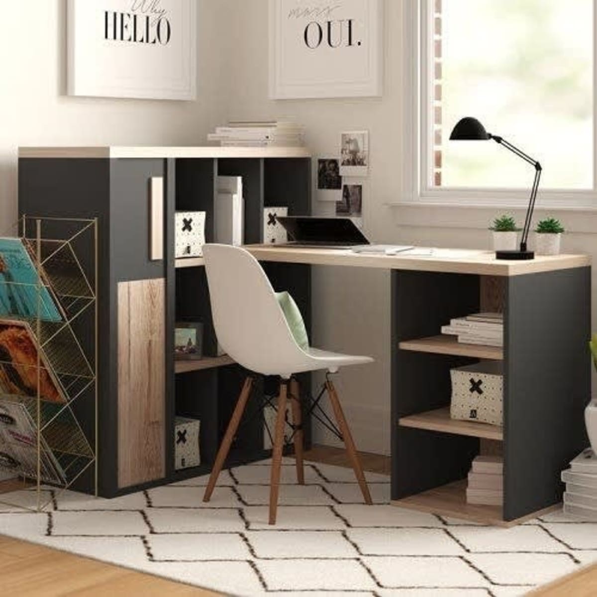 L shape shop study desk