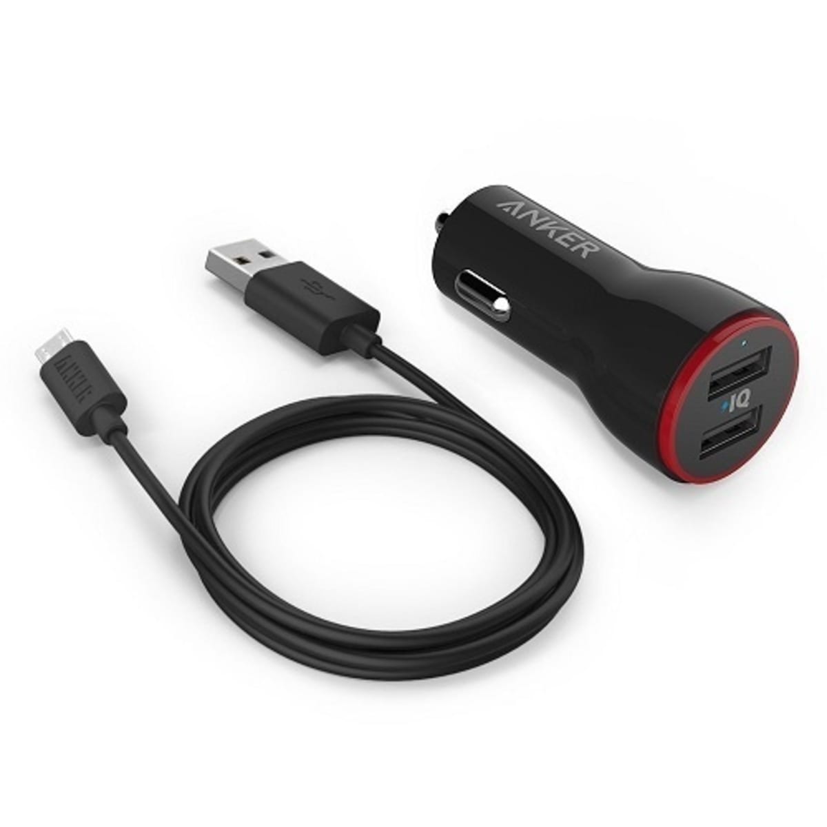 Anker PowerDrive 2. 24W Dual Port USB Car Charger + 3ft Micro USB