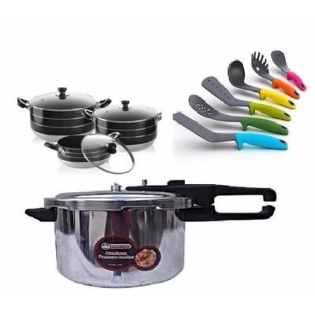 Pressure Cooker 3 Non stick Pot Set Non Stick Cooking Spoon