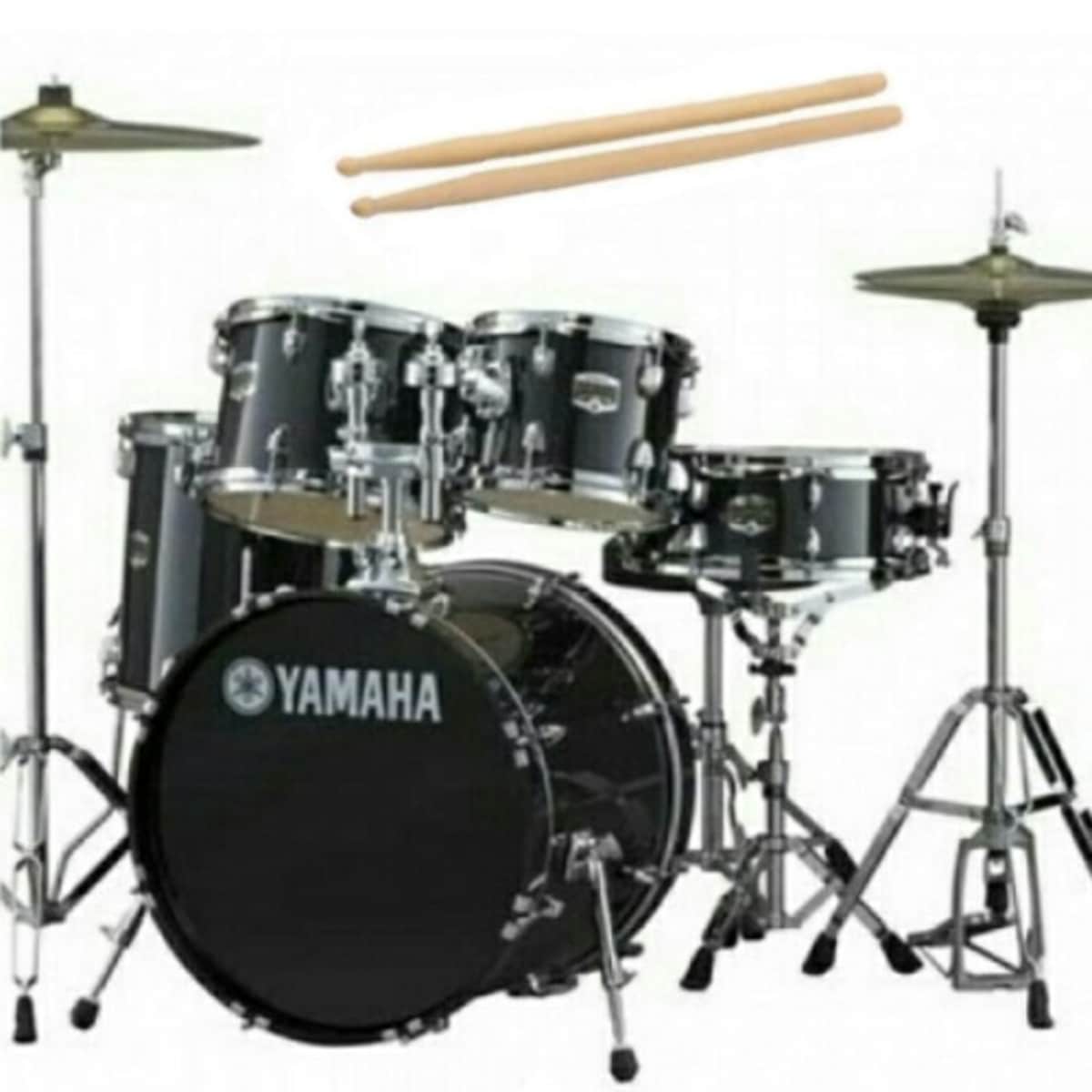 Yamaha black drum set sales