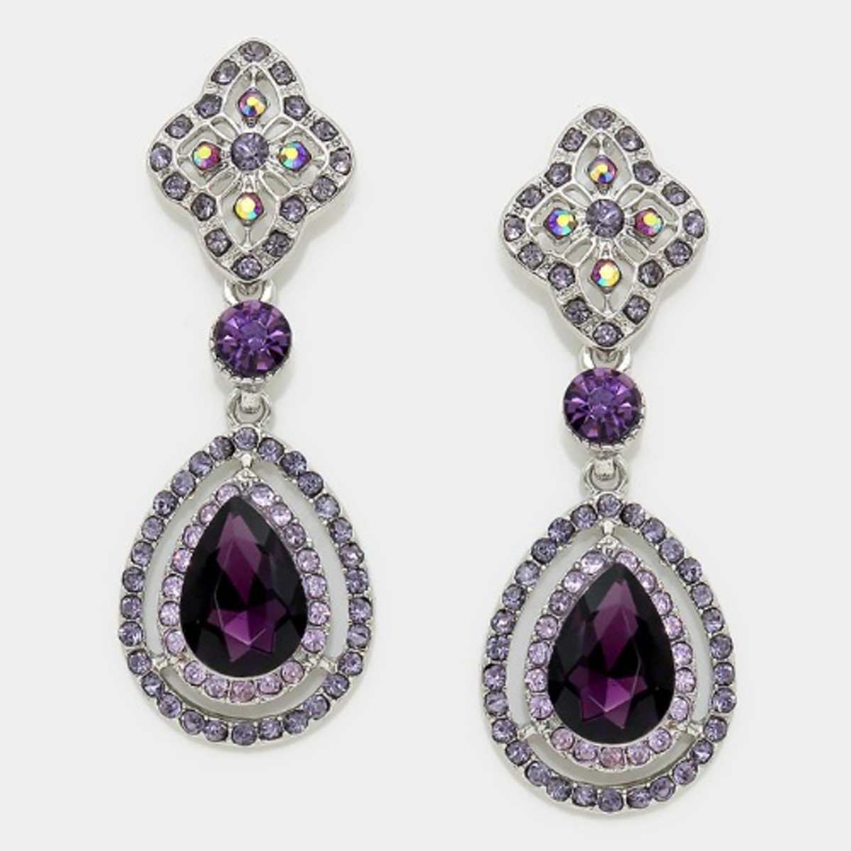 Purple best sale teardrop earrings