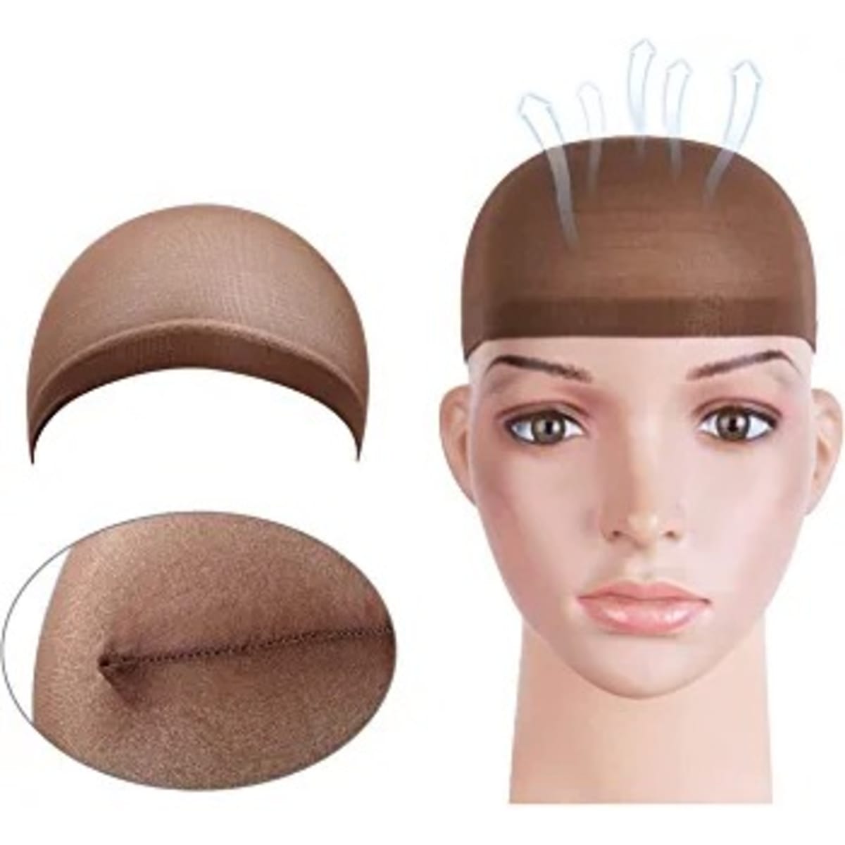 Brown wig 2025 cap