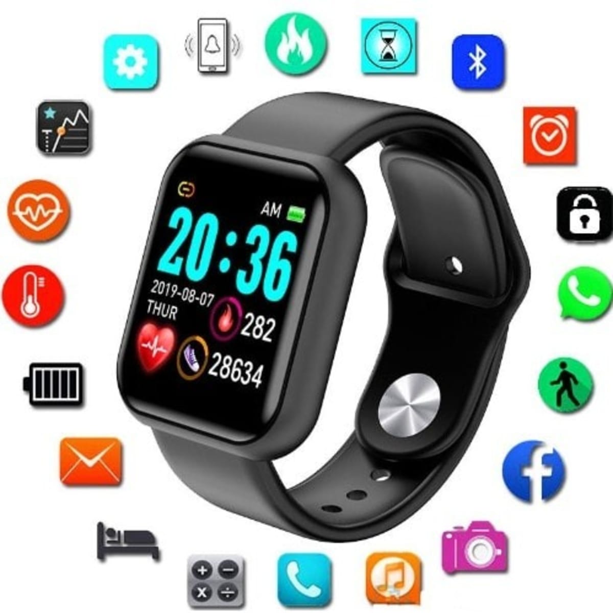 Smart watch with heart rate and blood pressure monitor store