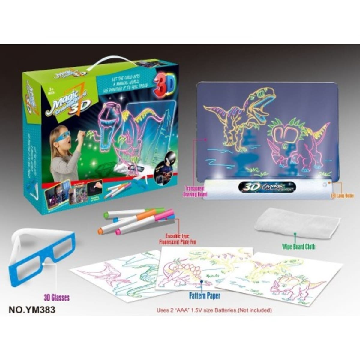 3d dinosaur magic drawing hotsell board