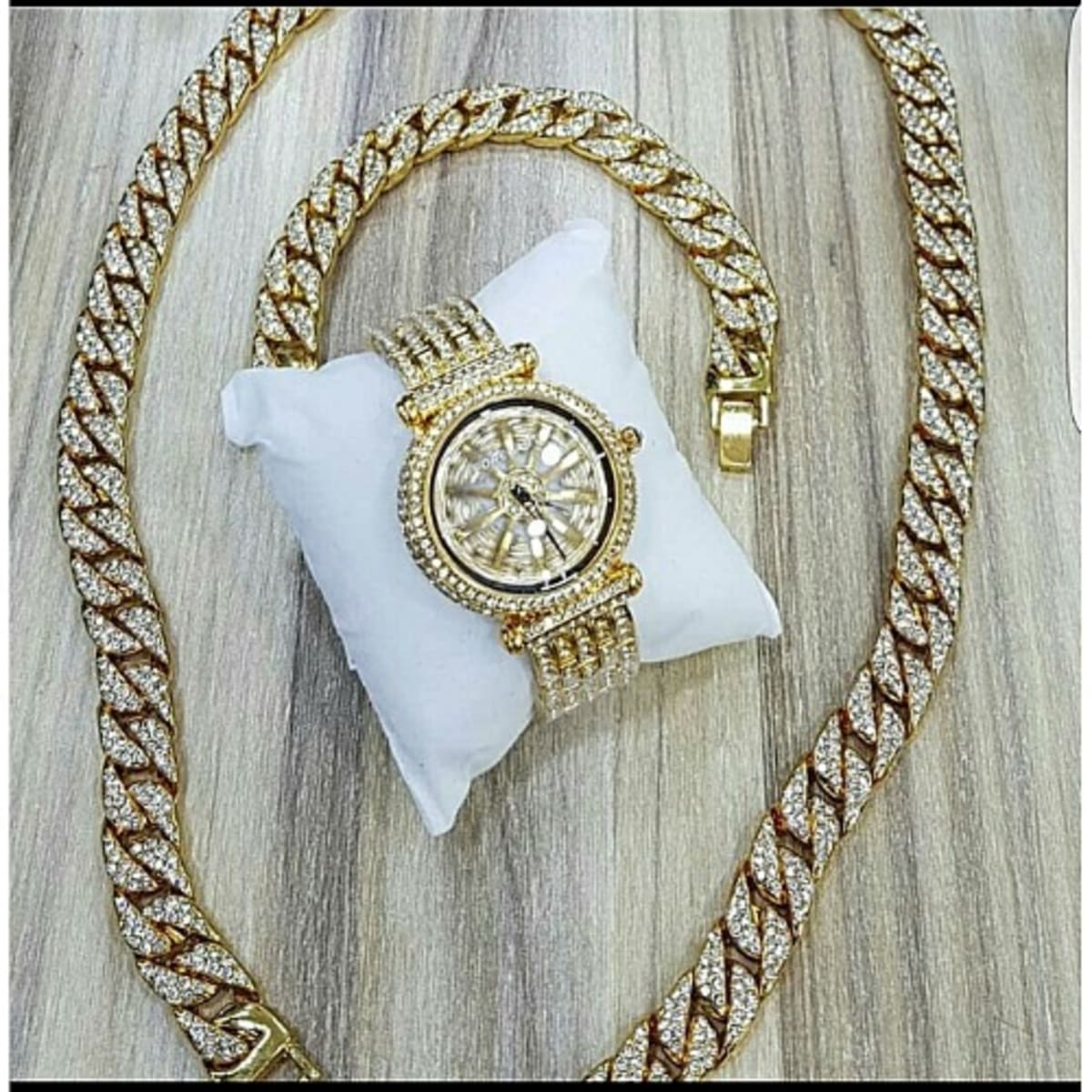 Iced out best sale watch and chain