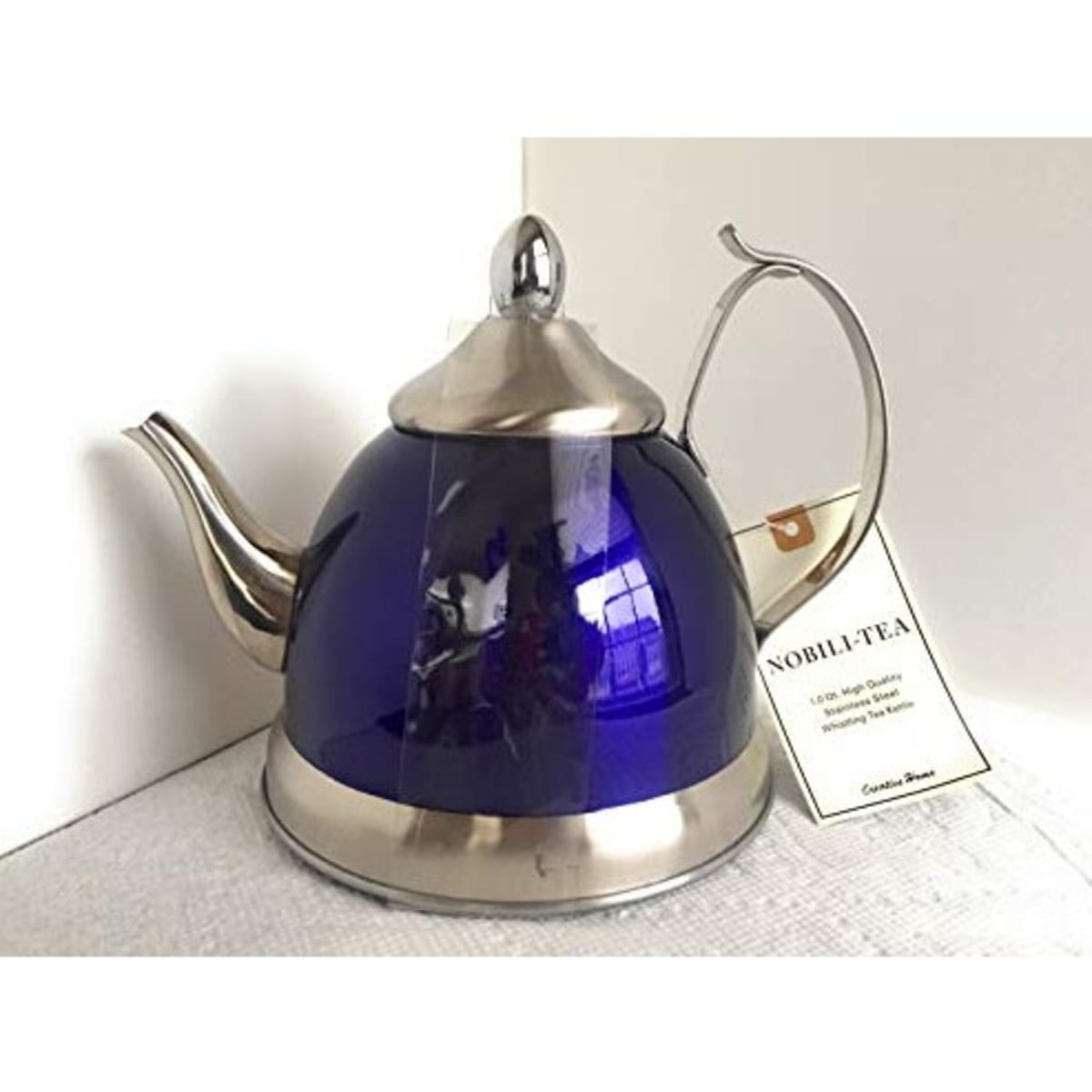 Creative Home Nobili-Tea 2 qt. Stainless Steel Tea Kettle with Tea Infuser