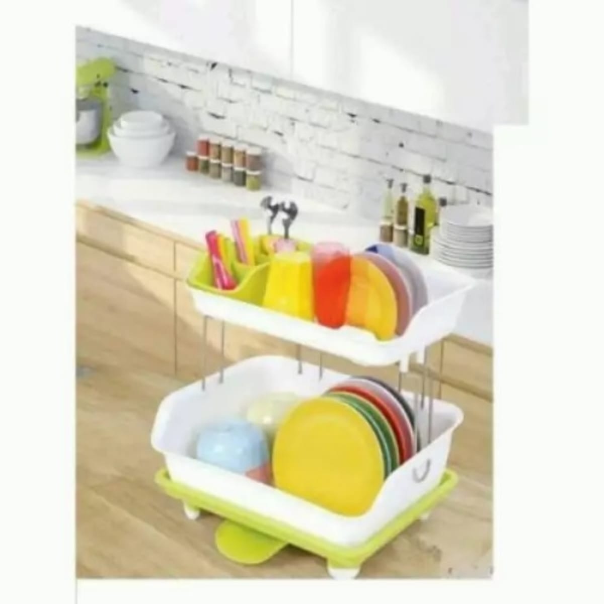 Multi-purpose Dish Storage Rack With Draining Board And Drainage