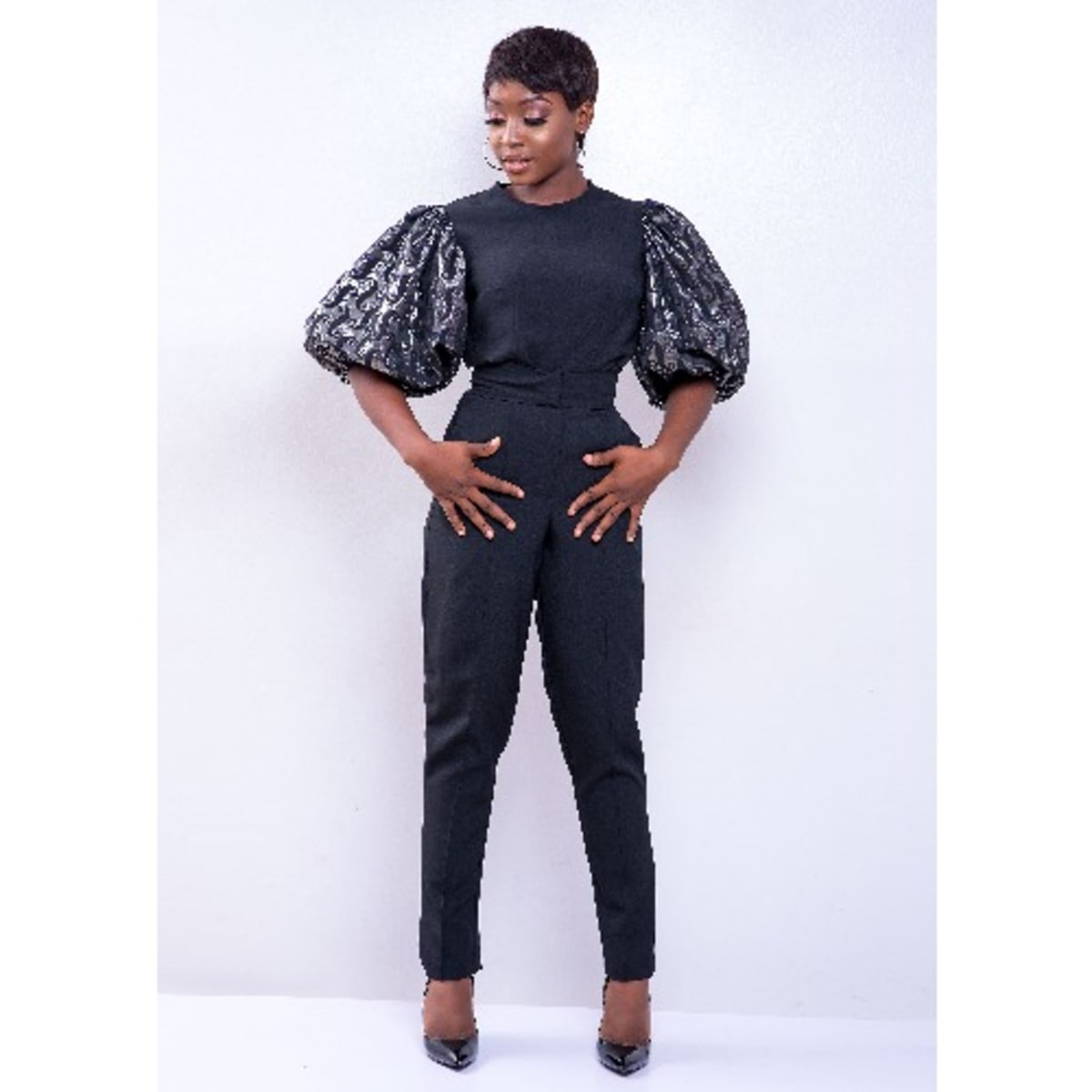 Puff sleeve fitted top online