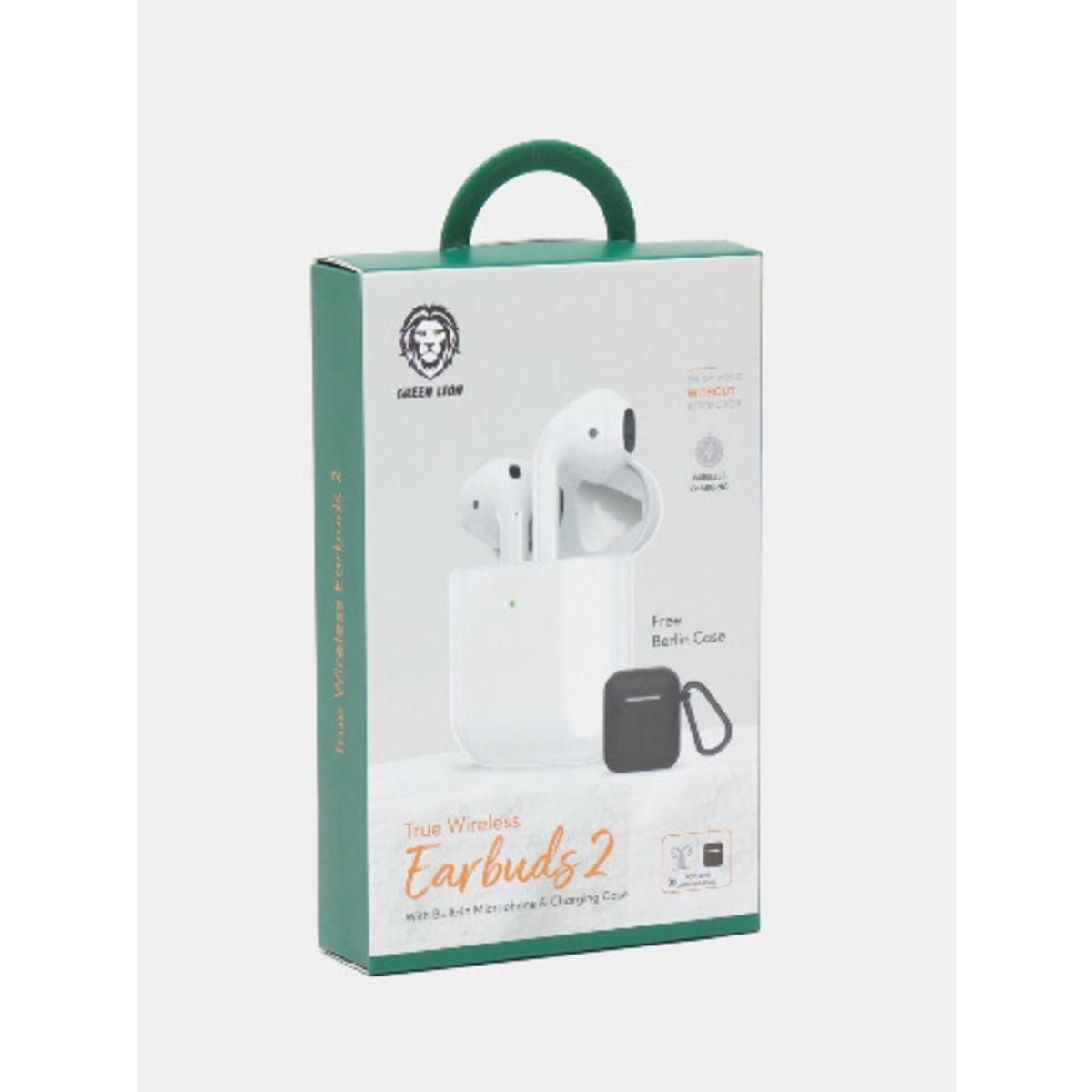 Green wireless earbuds store