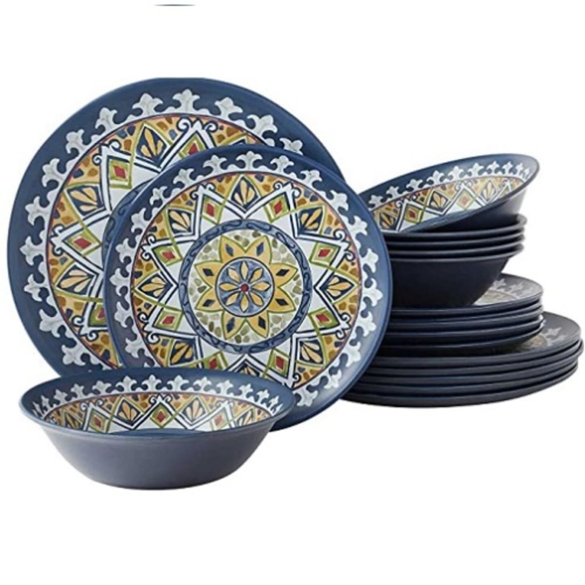 Member s Mark Melamine Dinnerware Set Olympus Medallion Art Deco