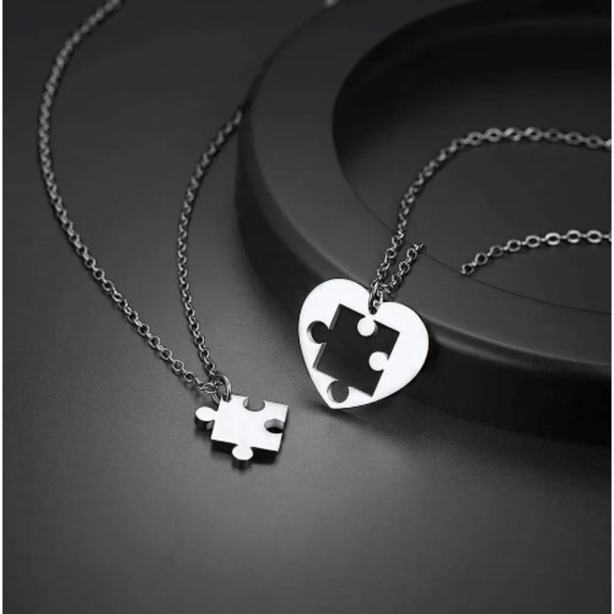 Puzzle piece necklace set cheap for couples
