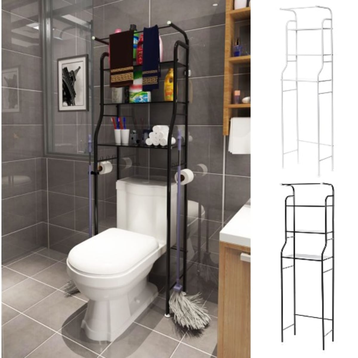 Bathroom metal storage 2025 rack