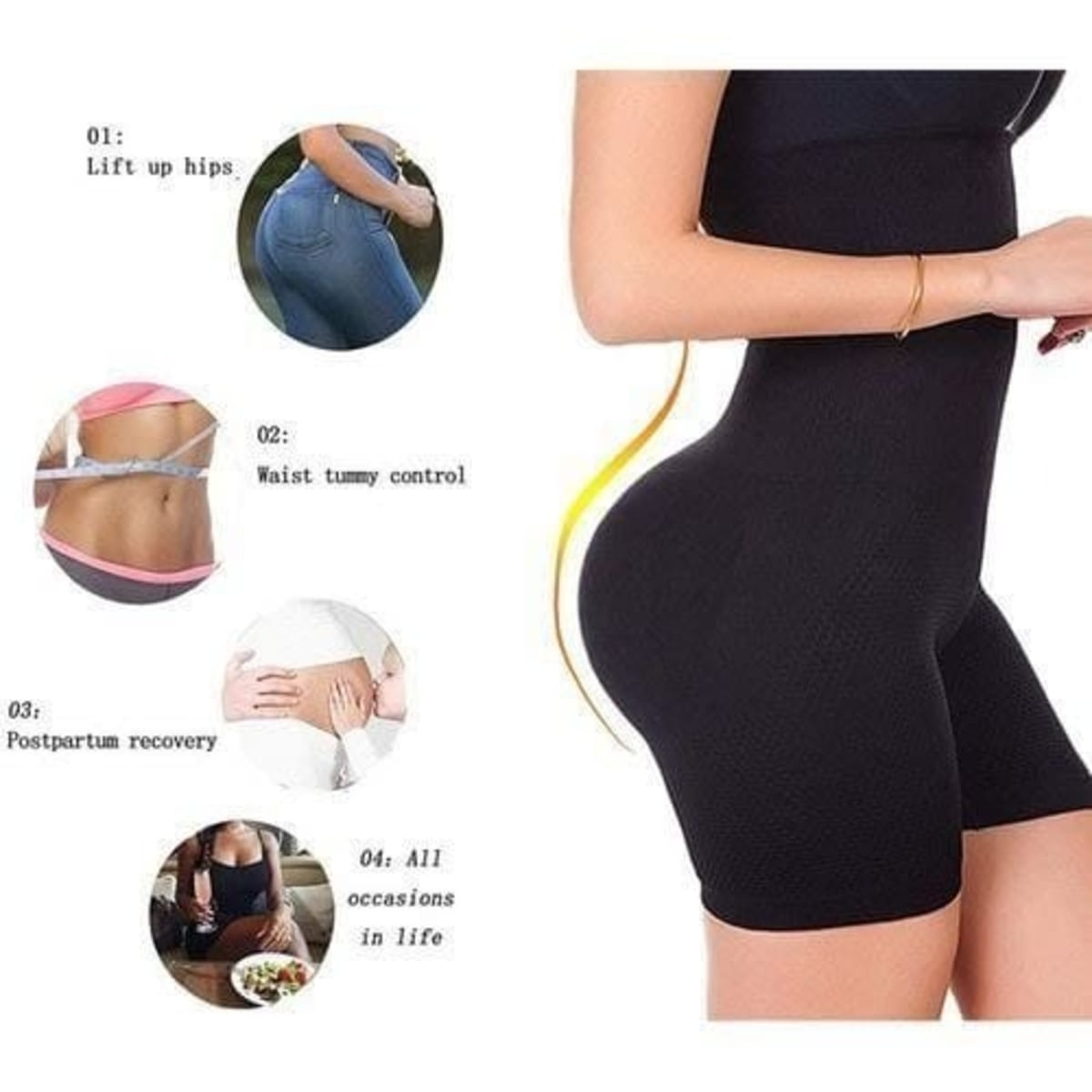 Fashion Front Women's High Waist Beauty Slimming, Fitness