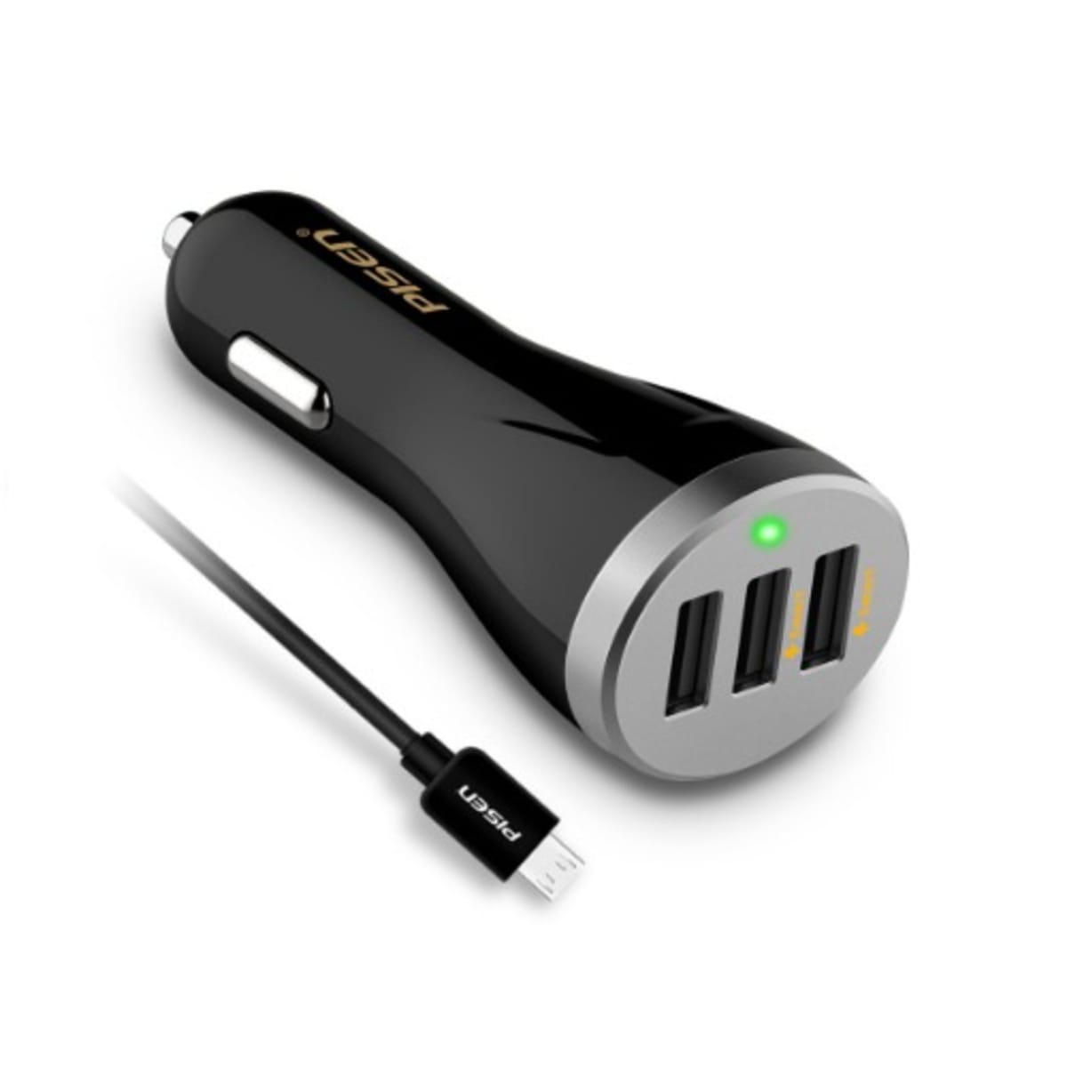 Pisen 3-port Usb Car Charger - 27.5W Max 5.5a Charger Adapter For