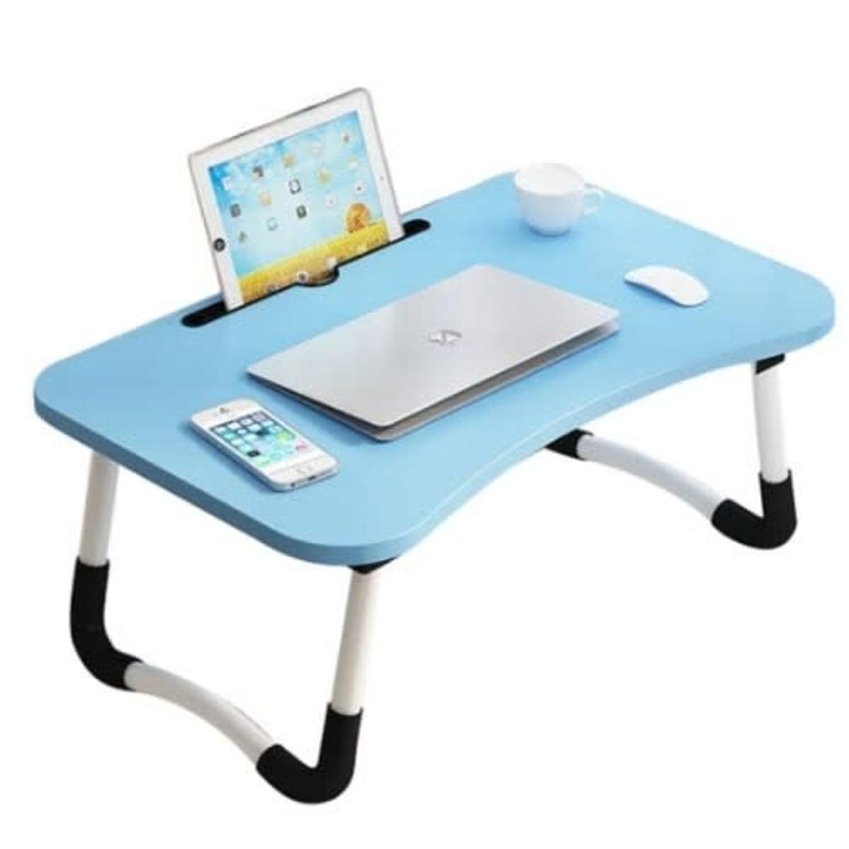 Laptop table top with cup holder