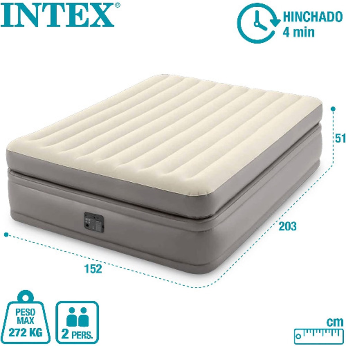Intex Queen Comfort Elevated Airbed With Built in Electric Pump
