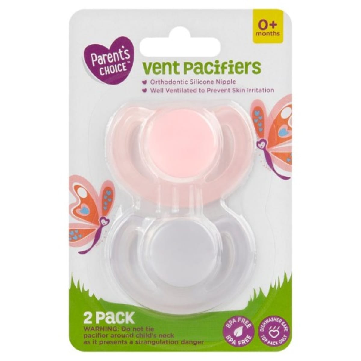 Parent s Choice Silicone Orthodontic Vent Plain Pacifiers 2