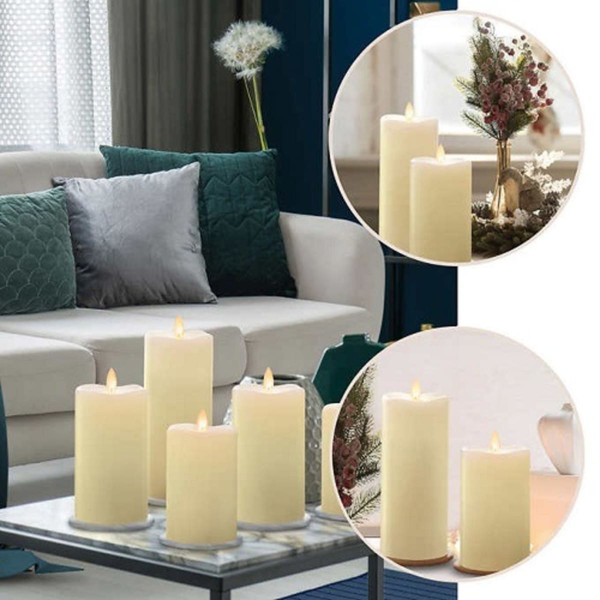 Sterno moving flame shop led pillar candles