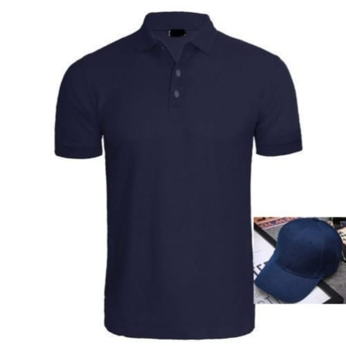 Men s Polo Shirt With Buttons Navy Blue Konga Online Shopping