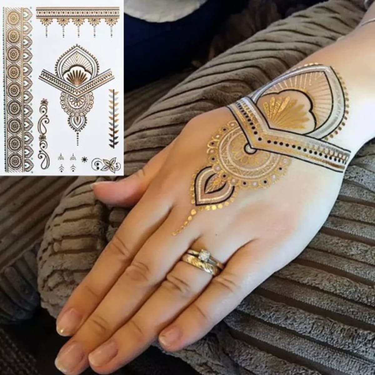 Buy Pack of 16 Sheets Henna Tattoo StencilTemplates Temporary Tattoo  KitIndian Arabian Self Adhesive Tattoo Sticker for Hand Body Paint Online  at desertcartINDIA