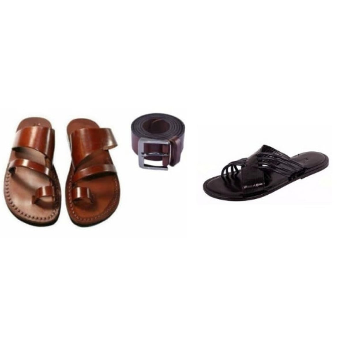 Leather discount belt slippers