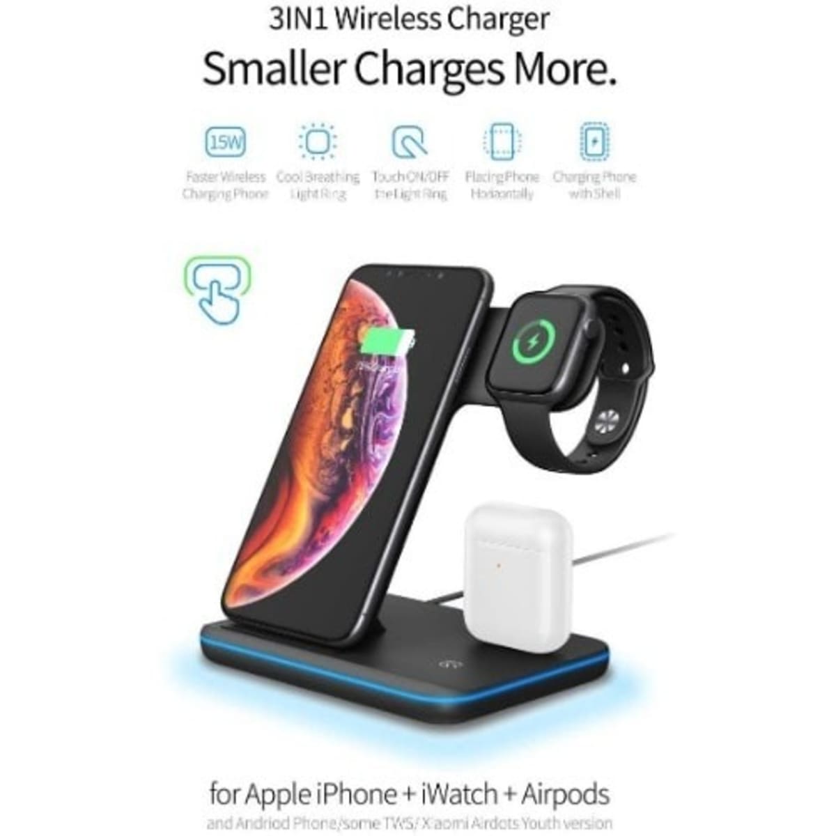 Anime LED Lamp QI Wireless Charger Dock For iPhone14 13 12 Pro Max 13 12  Mini 11 Pro Max XS XR Samsung Galaxy Z Fold 4 3 2 Z Flip 4 3