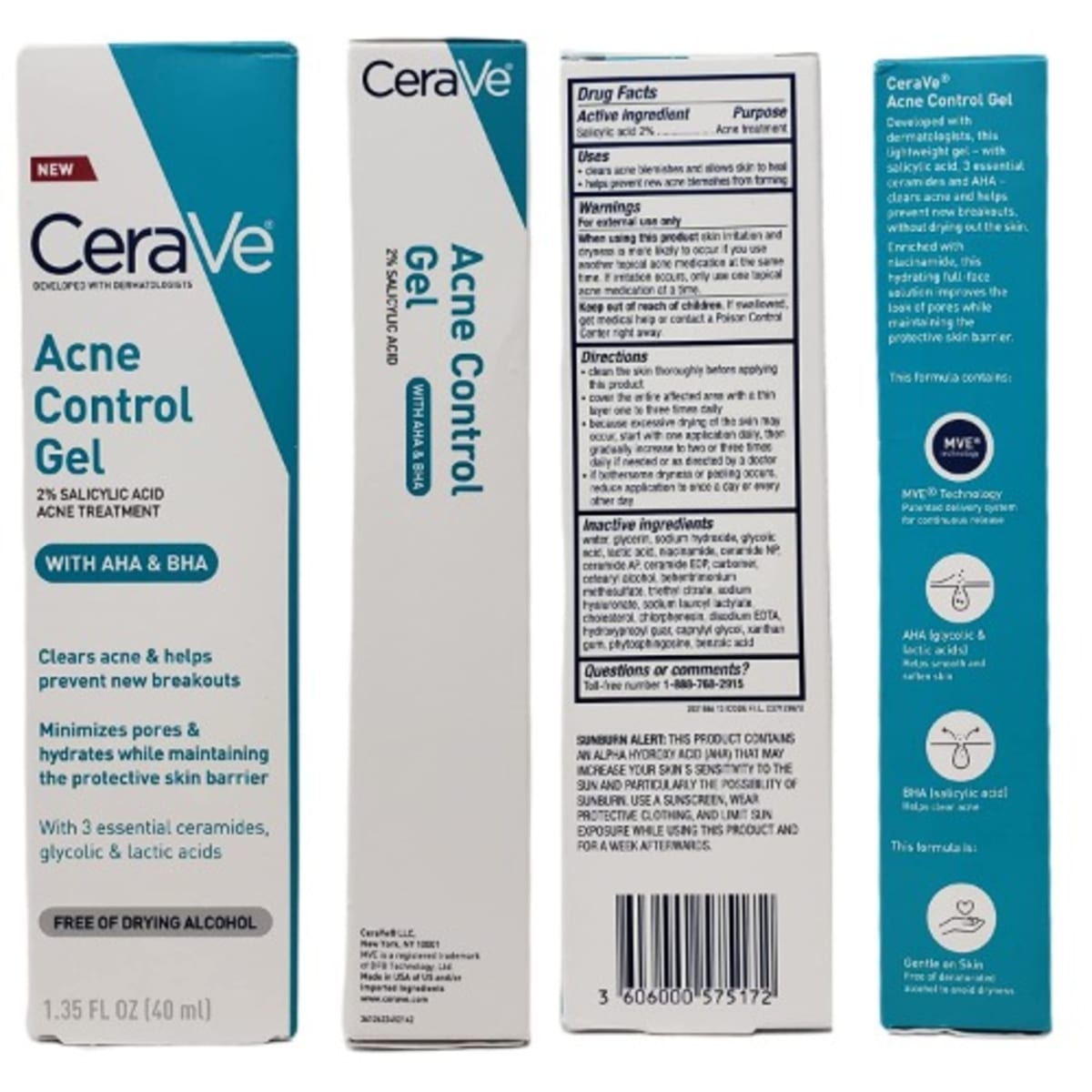 CeraVe Salicylic Acid Acne Control Gel Treatment, Acne Treatment for Face,  1.35 fl oz. 