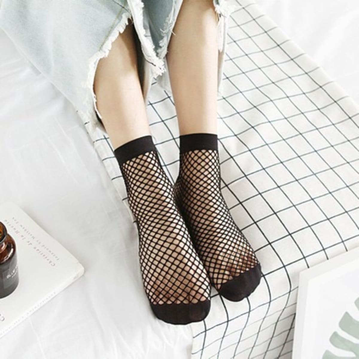 Net ankle socks sales