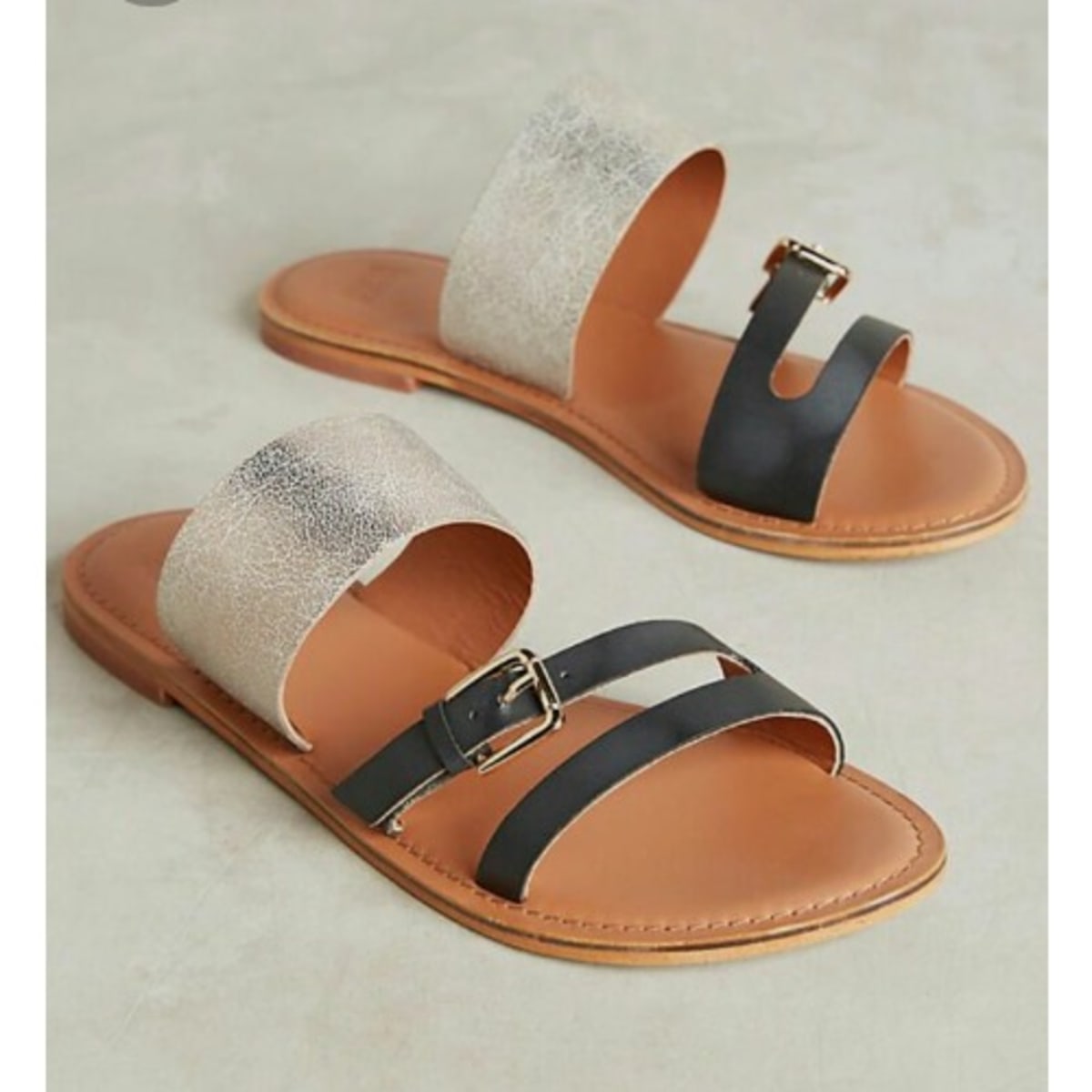 Fashion Front Female Classy Slippers Silver Black Konga