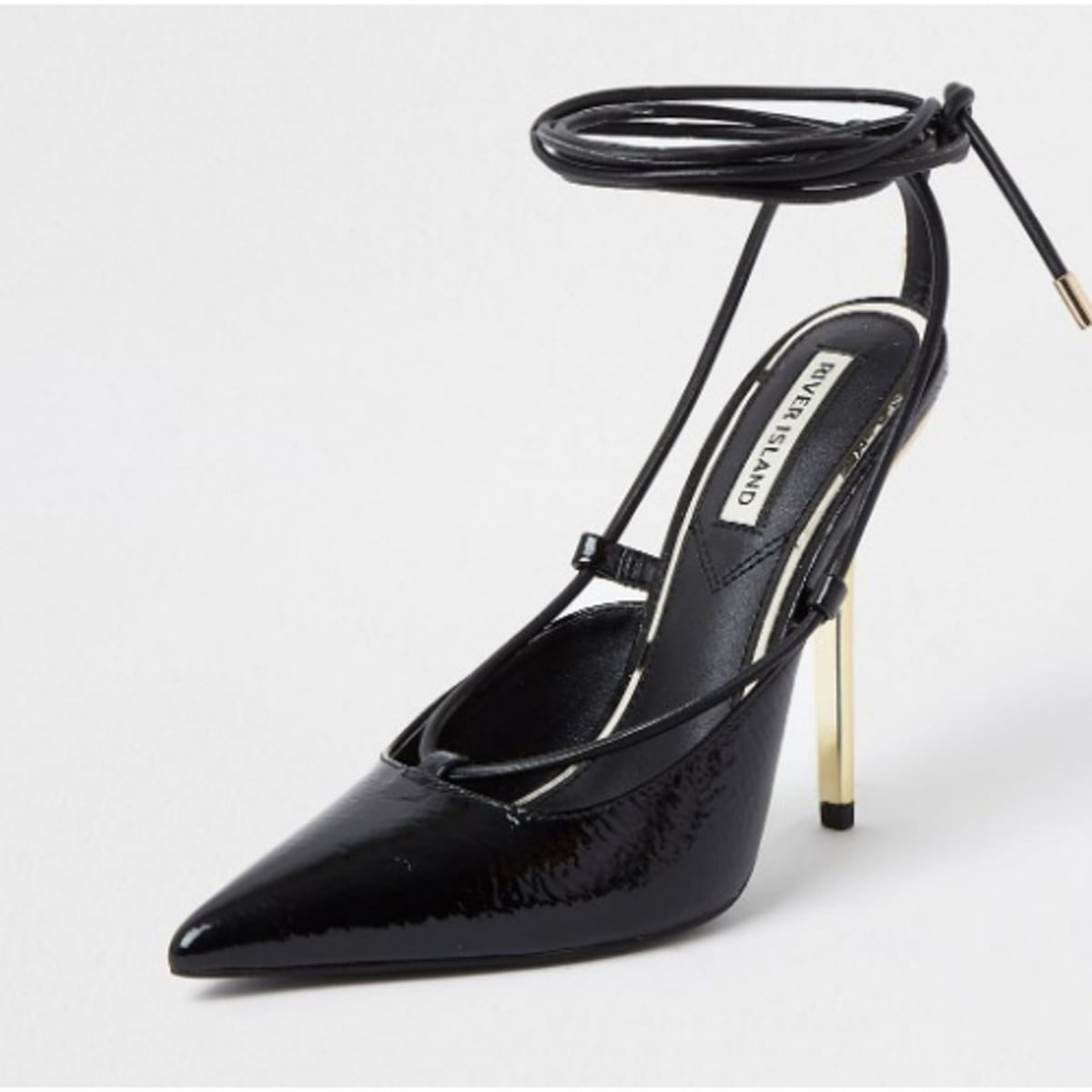 River island black court shoes on sale