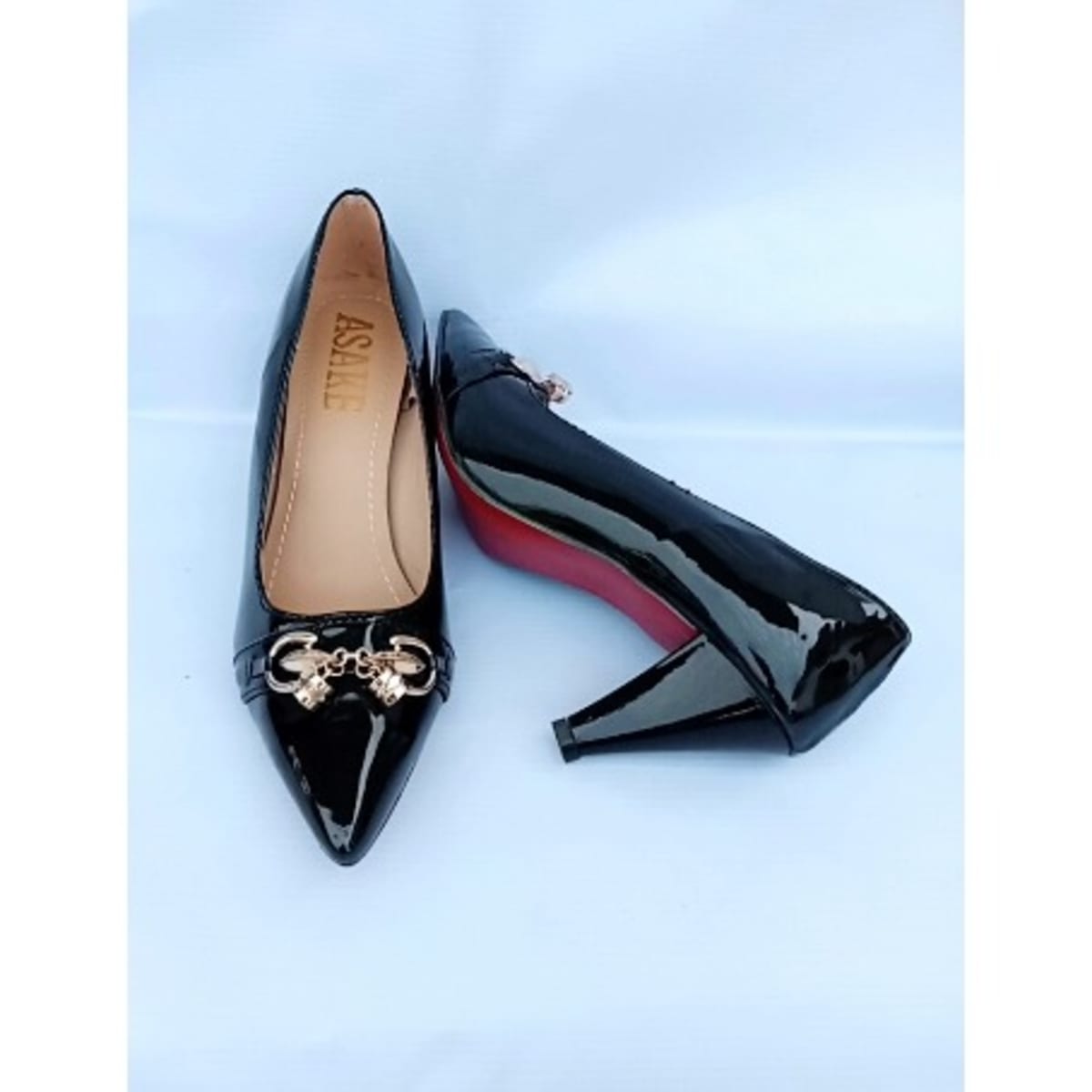 Black court shoes 3 inch online heel