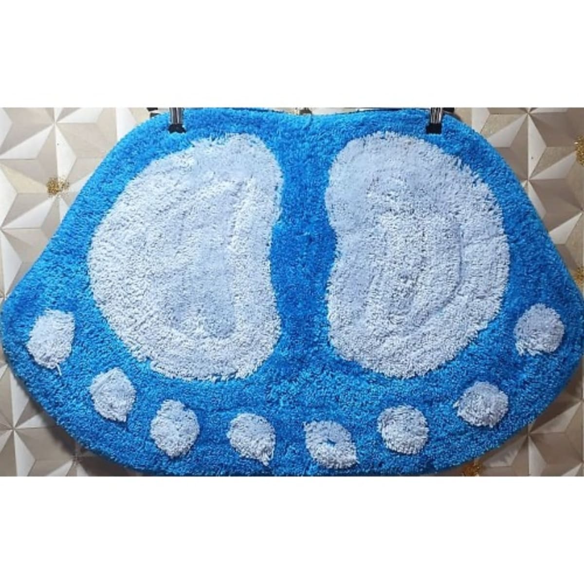 Fluffy Foot Mat - Big Size 32 By 20 - Blue