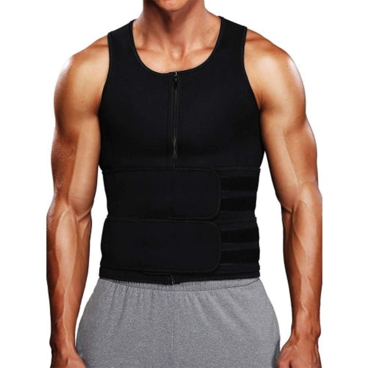 Waist Trainer Adjustable Corset Vest Body Shaper - L - Black