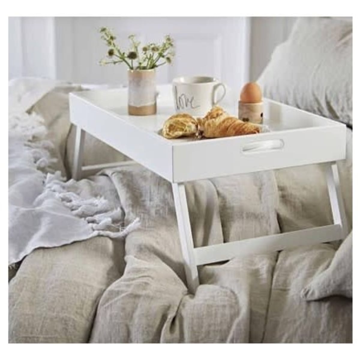 White cheap bed tray