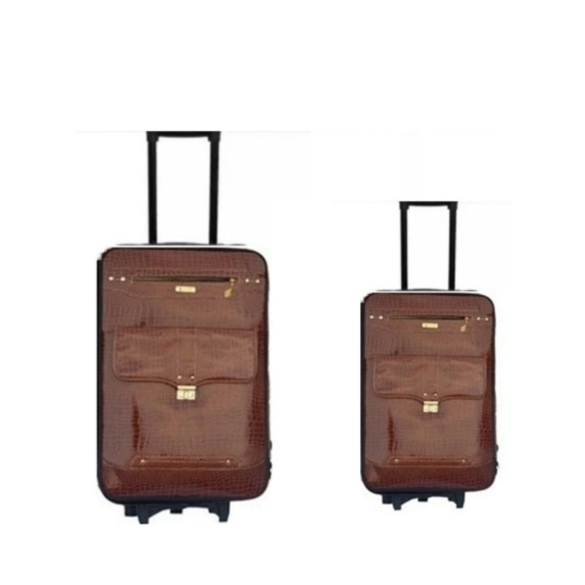 Leather sale luggage trolley