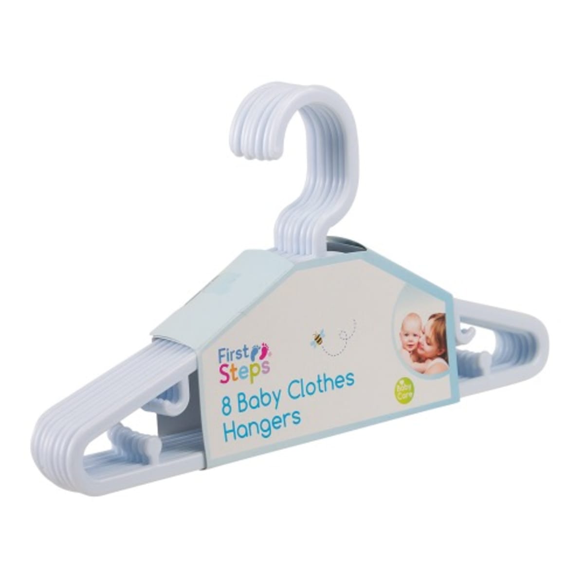 First Step Baby 8 Clothes Hangers - White - 22cm