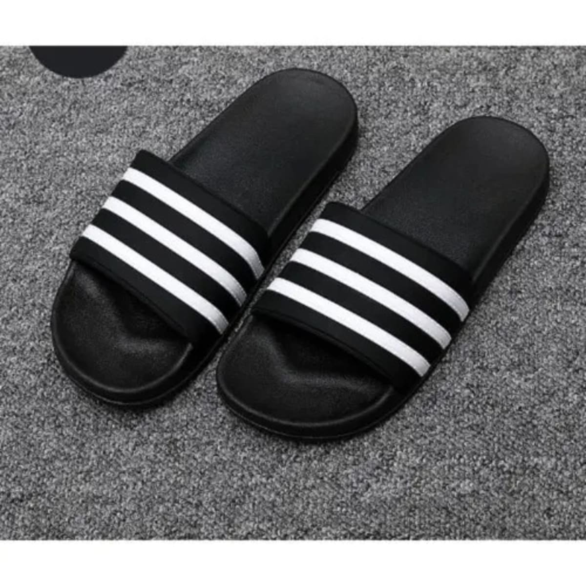 Adidas slipper black and hot sale white