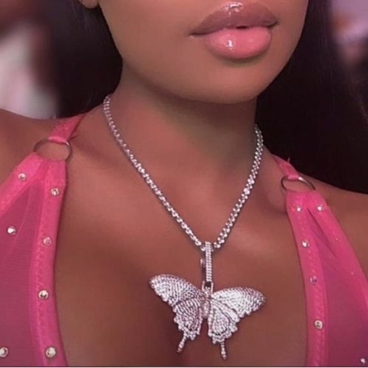 Tennis chain store butterfly necklace