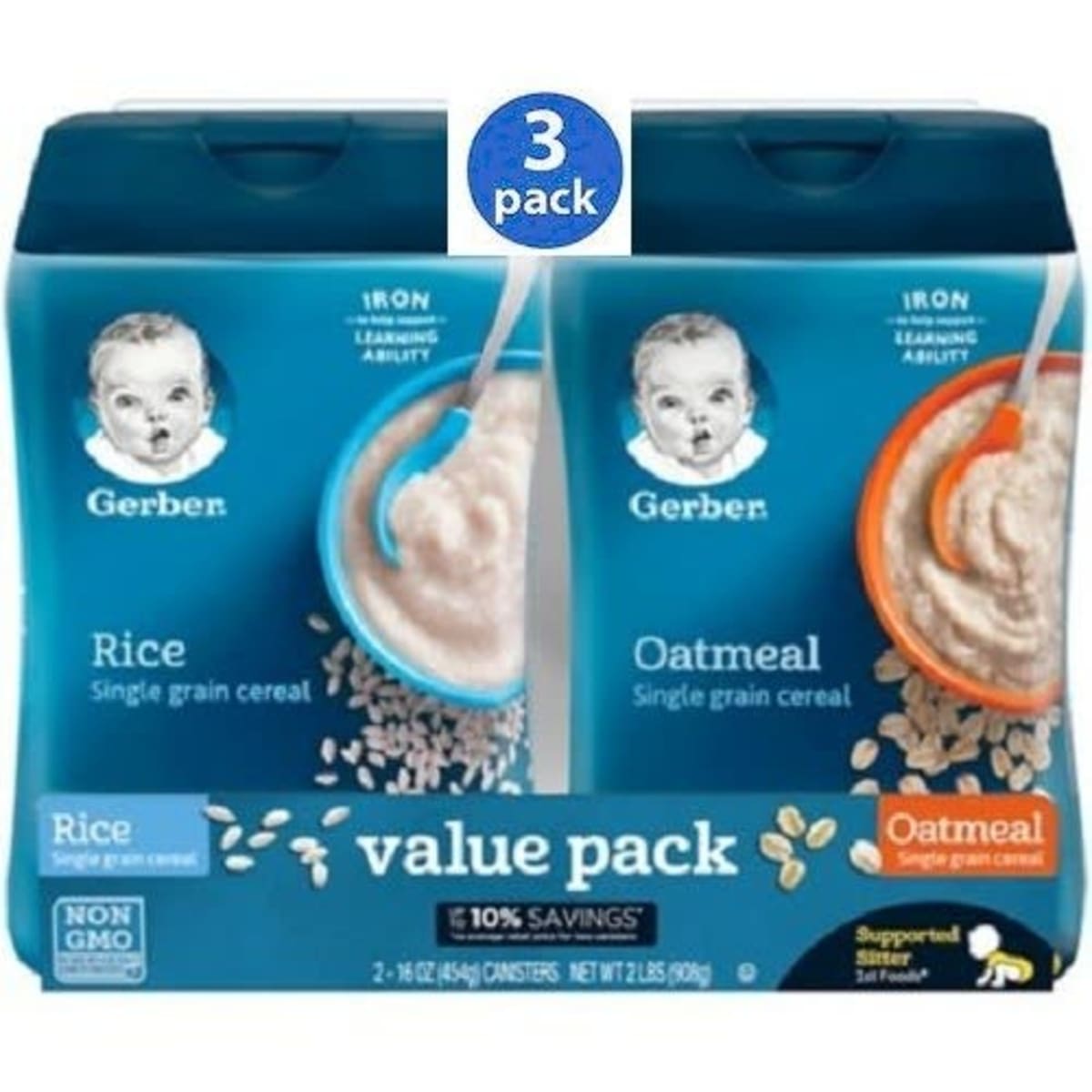 Baby Cereal Rice Oatmeal 16oz 4 12 Months Set Of 6 450g