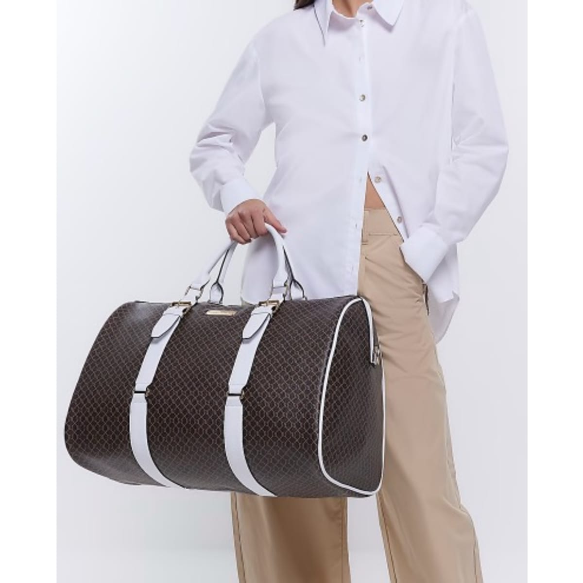 River Island Monogram Weekend Bag Brown Konga Online Shopping