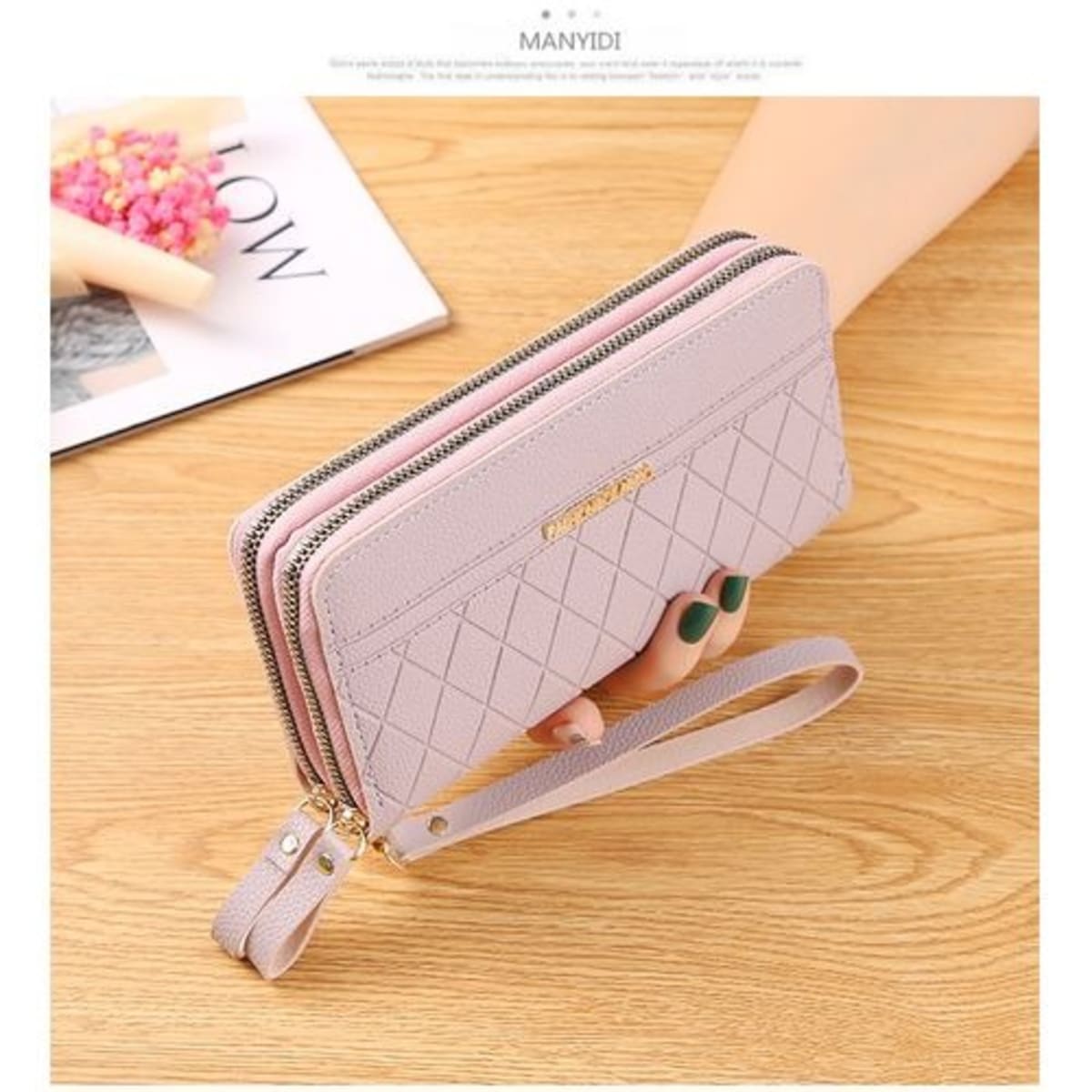 Double zipper purse online