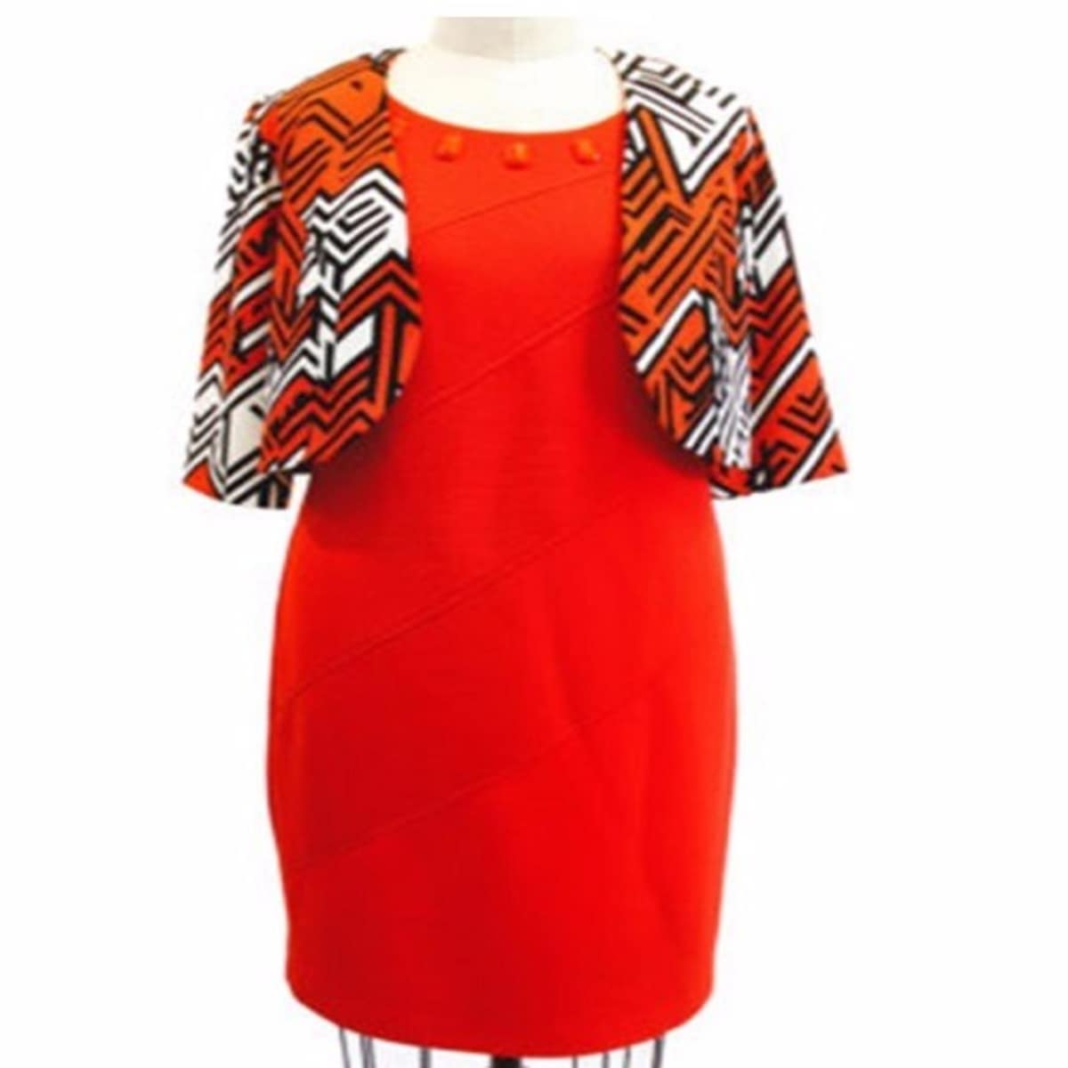 ILE New York Red Dress Printed Jacket Set Two Piece Konga