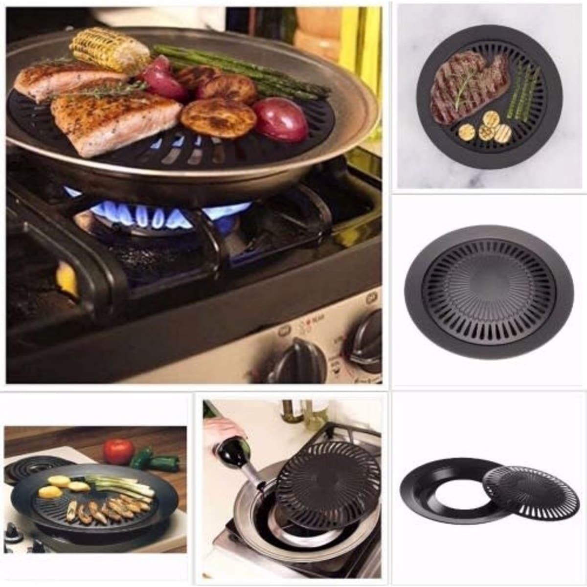 Non-Stick Copper Stovetop Grill  Cooking, Stove top grill, Grilling