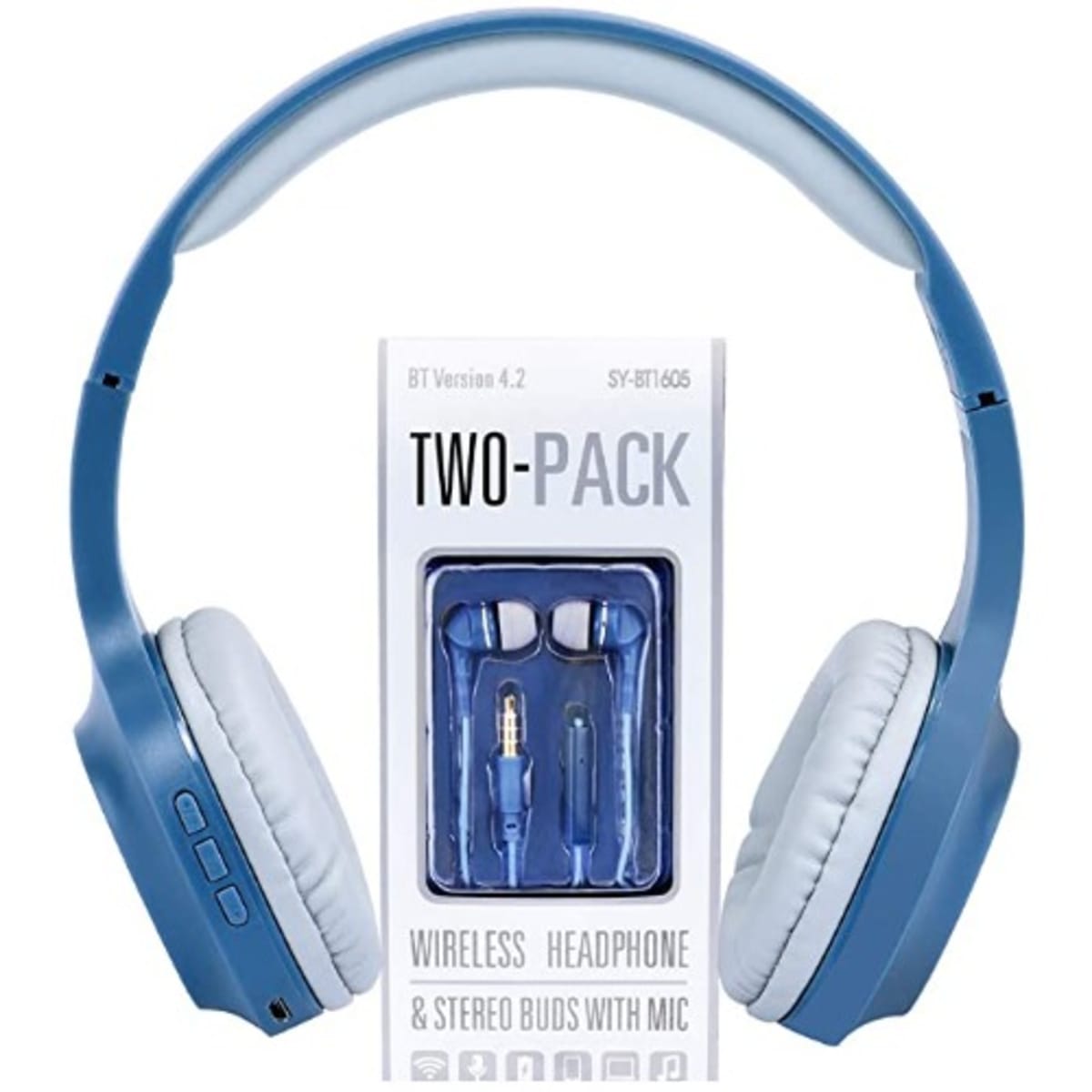 Sy bt1605 2 Pack Combo Of Bluetooth Headset And In Ear Earphones