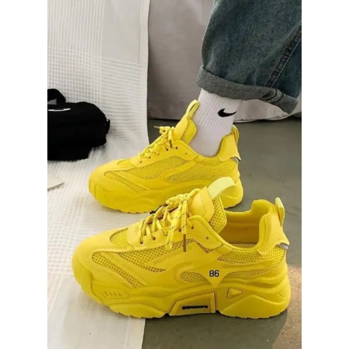 Yellow slip discount on trainers